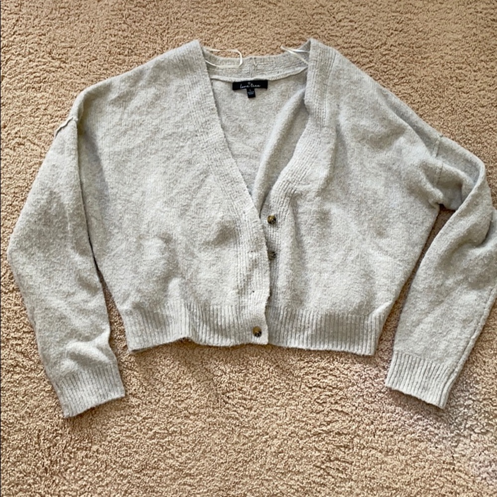 Cream Cropped Cardigan